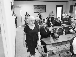 Joy Culp moves to the front to accept her awards.